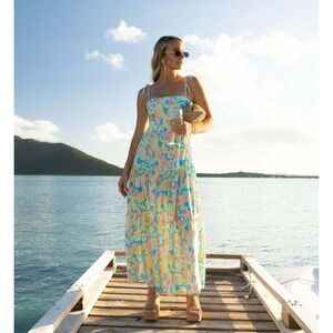 Kenny Flowers St. Lucia Resort Maxi Dress Maxi Swirl Fish Print XS